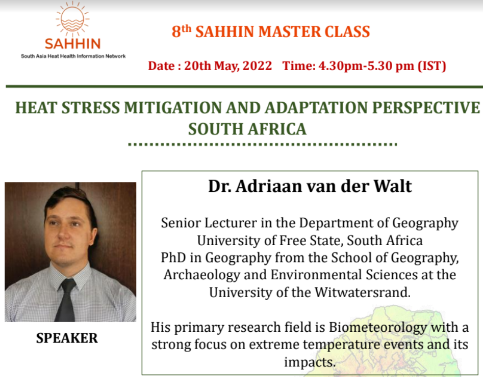 Eighth SAHHIN Global Master Class on “Role of City Planning in The Mitigation of Extreme Heat”